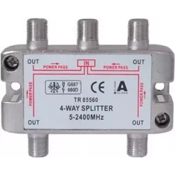 GoodConnections SAT Trunk Distributor with F-Connectors, 4-Way, 5-2250 MHz