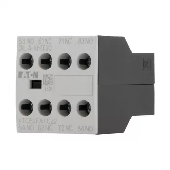 Eaton DILA-XHIT22 hjælpekontaktblok, 2NO+2NC, frontmontage, skrueklemmer, sort/hvid 101044