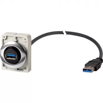Eaton M30C-FUSB-60 indbygnings-USB-3.0-Type-A-stikdåse med 1,5 m kabel, metal-frontring Y7-187084