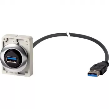 Eaton M30C-FUSB-60 indbygnings-USB-3.0-Type-A-stikdåse med 1,5 m kabel, metal-frontring Y7-187084