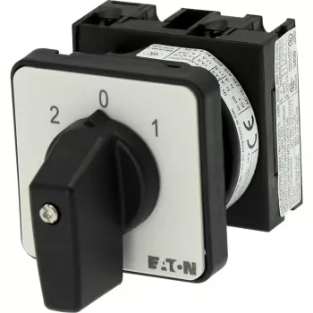 Eaton T0-1-15421/E vippekontakt, 1-polet, TIL-FRA, 20 A, 690 V AC, vippearm, sort, frontplade 48x48 mm 095806