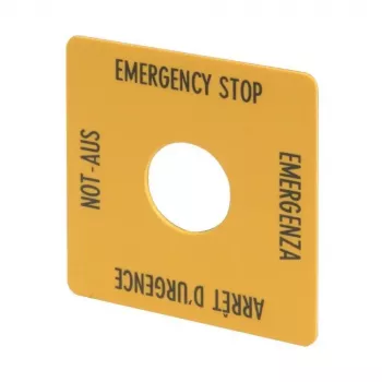 Eaton 216484 M22-serie gul blindlegendeplade, snap-on-frontmontage, polycarbonat