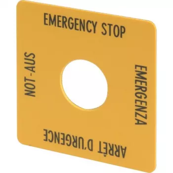 Eaton 216484 M22-serie gul blindlegendeplade, snap-on-frontmontage, polycarbonat