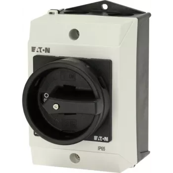 Eaton T0-1-102/I1/SVB-SW 2-polet hovedafbryder, 20 A, 690 V AC, sort greb, hvid frontplade 207144