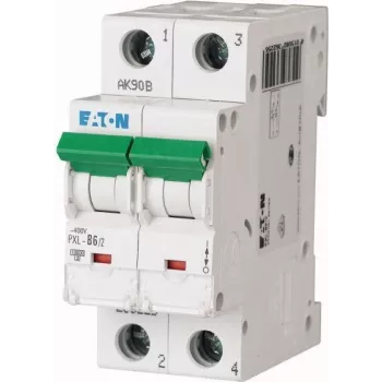 Eaton PXL-B6/2 automatsikring (MCB), 2-polet, B-karakteristik, 6 A, 10 kA, DIN-skinne 236225