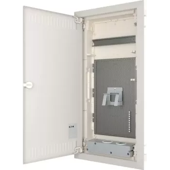 Eaton KLV-48HWM-F indbygningsfordelingstavle, 48 modulenheder, 4 rækker, gennemsigtig dør, hvid 178836
