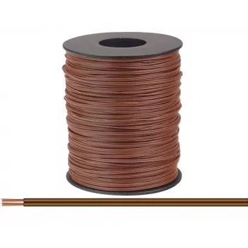 Donau Elektronik 114-88-100 Twin Stranded Wire 2 x 0.08 mm² Brown 100 m