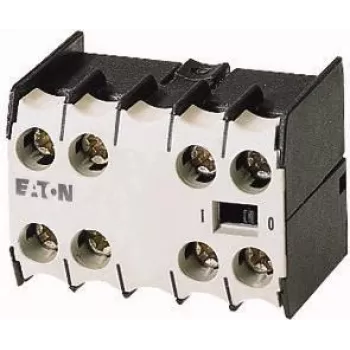 Eaton 02DILE hjælpekontaktblok, 2NO+2NC, sidemontage, skrueklemmer, sort/hvid 010240