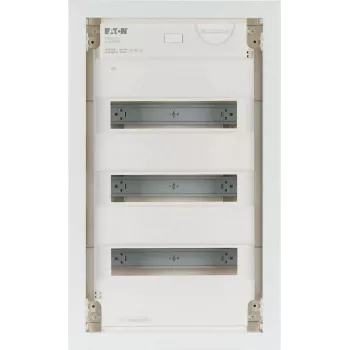 Eaton KLV-36UPP-F indbygningsfordelerskab, 36 modulenheder, 3 rækker, transparent tonet låge, hvid 178802