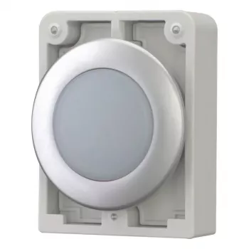 Eaton RMQ-Titan flad rund signallampehoved, hvid linse, kromring, M30C-FL-W 183287