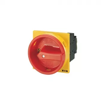 Eaton P1-32/EA/SVB/N/HI11 4-polet hovedafbryder, 32A, IP65, sort kabinet med rød/gult håndtag 057859