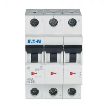 Eaton FAZ-C6/3 6 A 3-polet automatsikring (MCB) med C-karakteristik, 6 kA 278867
