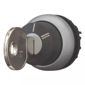 Eaton M22-WRS-X95 nøglebetjent vælgerkontakt-drev, 3-positioner, fastlåsende, sort plastfrontring, X95 nøgle 228026