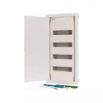 Eaton KLV-48HWP-F indbygningsfordelerskab, 4 rækker, 48 moduler, hvid ståldør 178812