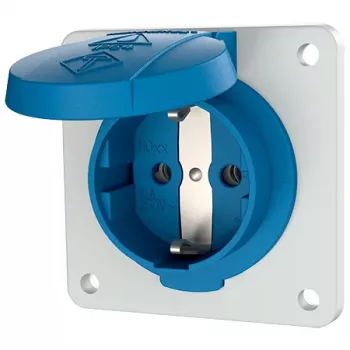 Mennekes 11031F Schuko-overfladestikdåse, 16 A, 230 V, IP54, blå
