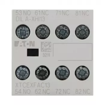 Eaton DILA-XHI13 hjælpekontaktblok, 4-polet, 1NO+3NC, skrueklemmer, frontmontage, til DILM7-DILM38 kontakter, sort/hvid 276425