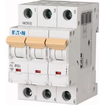 Eaton PXL-B13/3 automatsikring (MCB), 3-polet, 13 A, B-karakteristik, 10 kA, DIN-skinne 236382