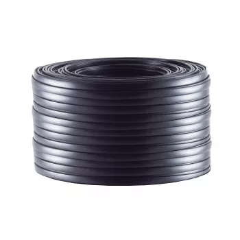Helos 4-Core Flat Telephone Cable, AWG28, Black, 25 m (76106-25)