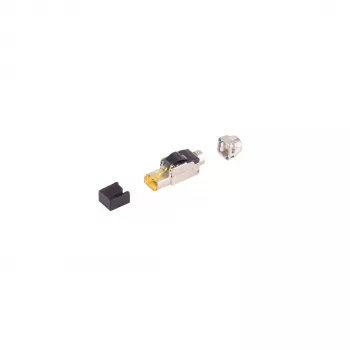 SHIVERPEAKS BS08-51011 Cat. 6A værktøjsfri RJ45 STP-stik, zinkstøbegods, forgyldte kontakter
