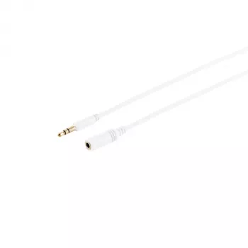 S CONN MAXIMUM CONNECTIVITY 33982-W Super Slim 3,5 mm stereo-lydforlængerkabel, stik til hunstik, forgyldt, hvid, 1,5 m