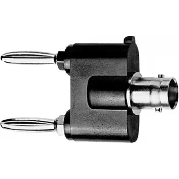 Telegärtner måleadapter BNC-bøsning til 4 mm bananstik, sort/sølv J01008A0620