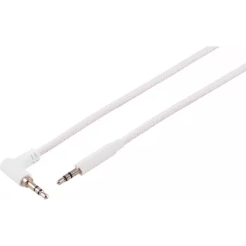 S CONN MAXIMUM CONNECTIVITY 3,5 mm vinklet til lige TRS-lydkabel, hvid, 2 m 14-07036