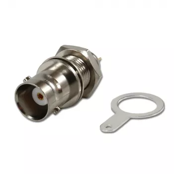 Telegärtner BNC-indbygningsbøsning, isoleret 50 ohm, hvide isolerskiver, Z03 (J01001B1222)
