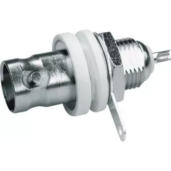 Telegärtner BNC-indbygningsbøsning, isoleret 75 ohm, hvide isolerskiver, 1 stk. (J01003B1286)