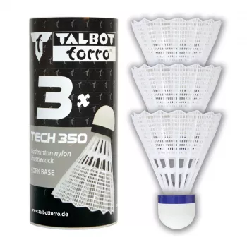 TALBOT TORRO Tech 350 Medium nylon badmintonfjerbold, hvid/blå, 1 stk. 479112