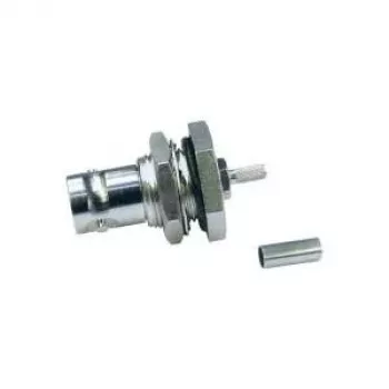 Telegärtner BNC-indbygningsbøsning crimp/crimp 50 ohm til RG-316/U, nikkel/guld