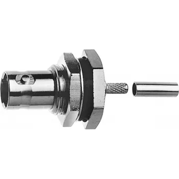 Telegärtner BNC-indbygningsbøsning crimp/crimp 50 ohm til RG-316/U, nikkel/guld