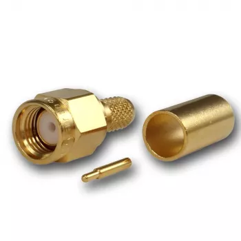 Telegärtner SMA Cable Plug Crimp/Solder G01, RG-58C/U, Gold, 1 Piece (J01150A0041Z)