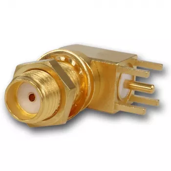 Telegärtner SMA-vinkel-indbygningsbøsning, 50 Ohm, forgyldt, Z25/Z55 J01151A0201Z