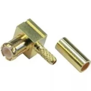 Telegärtner MCX vinkel-crimpstik, 50 Ohm, forgyldt inderleder