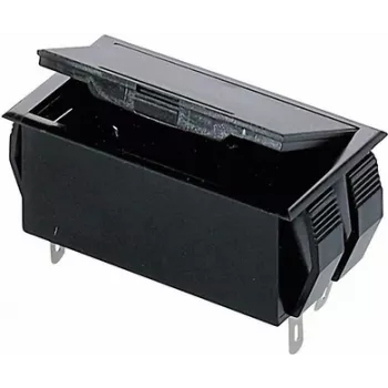 Bopla batteriholder til 2 AA (Mignon) celler, 9V-blok-tilslutning, loddeører, 65 x 37 x 21,5 mm, sort 46300000