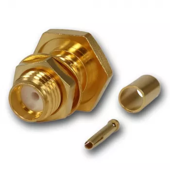 Telegärtner SMA-bøsning crimp indbygningsbøsning til RG-316/U, forgylt, 50 Ohm, DC-6 GHz J01151A0001Z