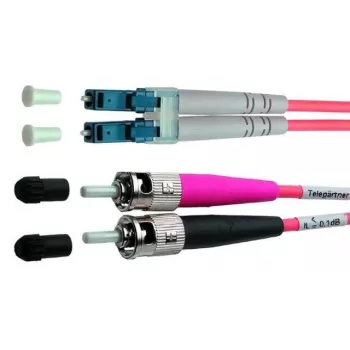 Telegärtner L00892A0073 OM4 duplex fiberoptisk patchkabel, LC til 2x ST, 3 m, violet