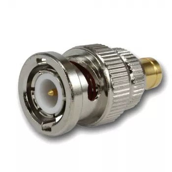 TELEGÄRTNER koaksialadapter BNC-stik til SMB-hun, 50 ohm, lige, forniklet messing J01008F0030