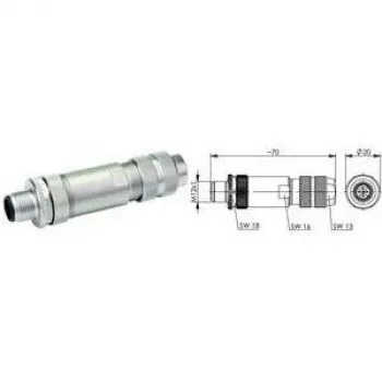 TELEGÄRTNER M12 D-kodet Cat.5 feltmonterbart stik, 4-polet, skærmet, lige J80026A0200