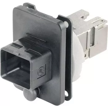 TELEGÄRTNER J80020A0005 RJ45-flangedåse koblingssæt variant 4, 8P8C, Cat.6A, skærmet, sort