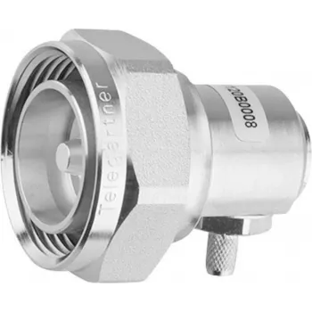 Telegärtner 7-16 DIN vinkelstik, 50 ohm, sølv, klemtilslutning J01120C0010