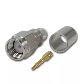 Telegärtner SMA Straight Plug Crimp G30 (1,5/3,8), H 155, Low Loss 1,4/3,8 crimp/crimp koaksialstik J01150A0618