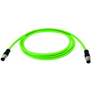 TELEGÄRTNER D-kodet Cat.5 M12-stik til M12-stik industri-Ethernet-patchkabel, PUR, grøn, 10 m L80215A0000