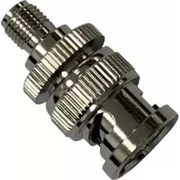 Wittenberg Antennen 103509 BNC-han til SMA-hun koaksialadapter, 50 ohm, DC-4 GHz, forniklet messing