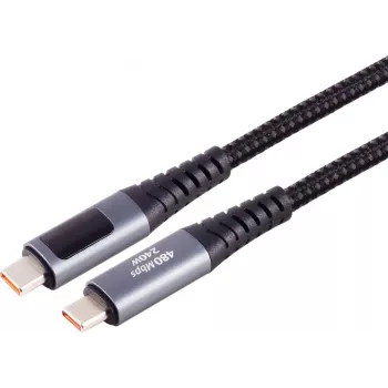 S CONN MAXIMUM CONNECTIVITY USB-C til USB-C ladekabel, 240W PD, integreret display, 1m 14-59025