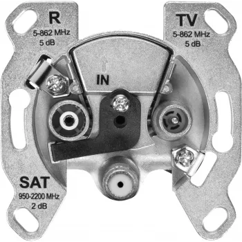 TechniSat TECHNIPRO SV600 V2 3-huls antenne-vægdåse med DC-diodeafkobling (TV, radio, SAT) 0004/3075