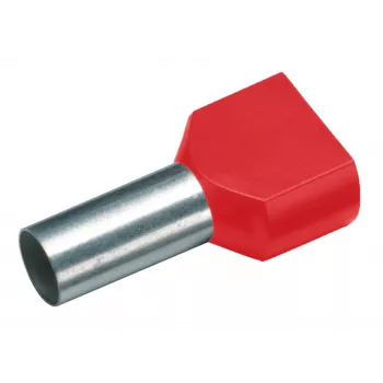 Cimco 187706 twin-endehylse, 1 mm², delisoleret, rød, 100 stk.