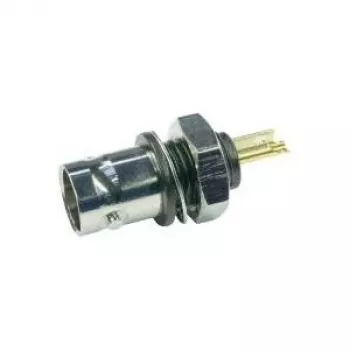 Telegärtner BNC-indbygningsbøsning, isoleret 50 Ohm, sort isoleringsflange, forgyldte kontakter, 4 GHz, 1 stk.