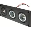 ProCar 67326500 indbygningsstikdåse 12V/24V med USB-ladeport, DIN/ISO 4165, 16A/8A, 5V/2.1A, sort