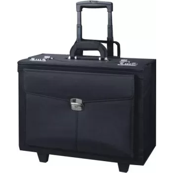 JÜSCHA Alassio Rocca 45034 business-trolleytaske, mikrofiber, sort, 17 inch laptoprum, teleskophåndtag, 2 hjul